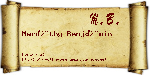 Maróthy Benjámin névjegykártya